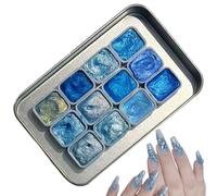 Conjunto de arte de acuarela portátil - pintura de acuarela brillante - 12 colores, paleta de pigmentos con lentejuelas para artistas, pinturas brillantes metálicas, kit de pintura apto para viajes