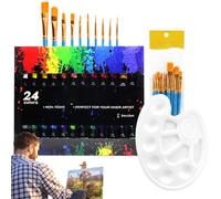 Conjunto De Artista Con 24 Acuarelas - Conjunto De Acuarela Portátil, Conjunto De Acuarela De Bolsillo | Kit De Pigmentos De Acuarela, Conjunto De Acuarela Artística Para Aficionados