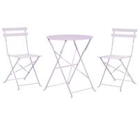 Conjunto de balcón de Metal Violeta Mesa Redonda sillas de Acero Exterior Fiori