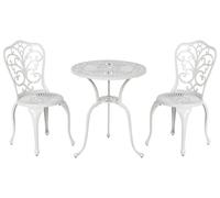 Conjunto de balcón Mesa y sillas de Metal para jardín Blanco Crema Triora/Dascio