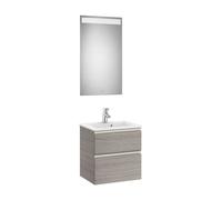 Conjunto de baño compacto de 50 cm con lavabo central color roble Pack The Gap Roca - Sin conjunto de patas / Sin set de 2 colgadores