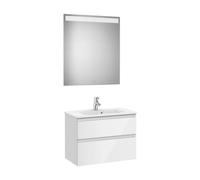Conjunto de baño compacto de 70 cm con lavabo central color blanco brillo Pack The Gap Roca - Con conjunto de patas