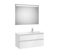 Roca Conjunto baño The Gap 100cm 2 cajones Blanco Brillo – con toallero y patas sin caja organizadora