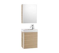 Conjunto de baño con armario de dos estantes de 45 cm de color roble texturizado Mini Roca