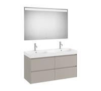 Conjunto de Baño de Doble Lavabo Arena Mate de 120 cm Colección Ona Roca
