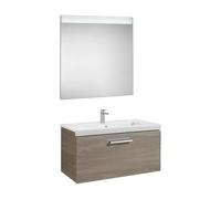 Conjunto de baño de 80 cm fabricado en materiales varios de color fresno Pack Prisma Roca - Con toallero / Con dos cajas organizadoras / Con dos cajas organizadoras + Sin set de 2 colgadores
