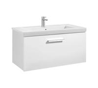 Conjunto de Baño para Instalación Suspendida Unik de 80 cm Colección Prisma Blanco Brillo Roca - Sin toallero / Sin caja organizadora / Con dos cajas organizadoras + Sin set de 2 colgadores