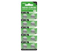 Conjunto De Baterías De Celda - Celda De Relojes Portátiles 10x | Conjunto De Baterías LR1130 Anti-Creeping | 10x Multipurpose 68mAh Cell | Suministros De Dispositivos Electrónicos Pequeños | Accesori