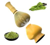 Conjunto de batidora de matcha de silicona, batidor de resina de grado alimenticio, herramientas de cepillos seguros, herramientas de cepillo de polvo reutilizables para soporte, amarillo, silicona