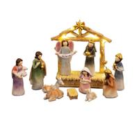 Conjunto de Belén de la Natividad de Navidad Escultura Jesús decorativa de | Figura de cuna de resina para fiestas y cumpleaños, hogar, oficina, 1