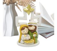 Conjunto De Belén De La Sagrada Familia, Conjunto De Belén | Nacimiento De Jesús Escena De Pesebre En Miniatura Juego De Natividad Pequeño - Conjunto De Estatuilla De Natividad De Navidad De Dibujos A