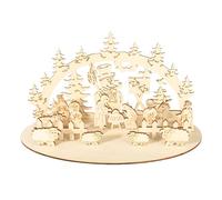 Conjunto De Belén De Navidad - Escena De La Natividad, Decoración De Abrigo Festivo | Colección De Figuras De Belén De Madera Con Material De Madera De Calidad , Exhibición De Escena De Vivero