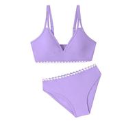 Conjunto de Bikini Dos Piezas para niñas, Talle Alto, con Escote en V Que realza Las Caderas, diseño Plisado, Efecto aplanador Abdomen y Levantamiento Cintura Alta Sexy Adornos Conchas Marinas.