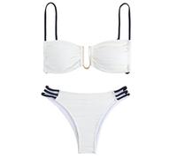 Conjunto de Bikini Mujer,Traje de Baño de Dos Piezas Espalda Descubierta Bikinis Top con Relleno y Cintura Baja Tanga Sexy Bikini Brasileño Mujer Moda Swimwear Bañador de Playa Vacaciones