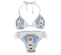 Conjunto de bikini para mujer, lindo traje de baño de alpaca llama Do Yoga Animal Beach, Multicolorido, S /talla única