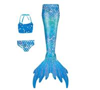 Conjunto de Bikini para niña NatacióN Infantil Surf Tankini Secado RáPido Ropa baño Bañador Traje Brillante Bañadores Una Pieza con Estampado Escamas Pez Niñas Pequeños 3-9 Años