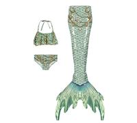 Conjunto de Bikini para Niñas 3 Piezas Traje de Baño de Floral para Niños Tankini con Volantes y Falda 4-13 Años