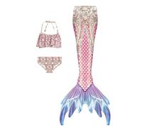 Conjunto de Bikini para Niñas 3 Piezas Traje de Baño de Floral para Niños Tankini con Volantes y Falda 4-13 Años