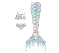 Conjunto de Bikini para Niñas 3 Piezas Traje de Baño de Floral para Niños Tankini con Volantes y Falda 4-13 Años