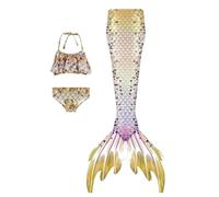 Conjunto de Bikini para Niñas 3 Piezas Traje de Baño de Floral para Niños Tankini con Volantes y Falda 4-13 Años