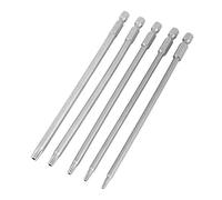 Conjunto de bits Torx de tornillo largo magnéticos para seguridad, 5 piezas, 150 mm, con mango hexagonal de 1/4, T10-T30