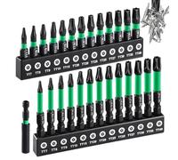 Conjunto de bits Torx, zócalo de par de perforación, bits a prueba de manipuladores 4.92x2.76in, diseño auténtico de alta resistencia, kit magnético de fácil uso para automotriz, hogar, construcción,