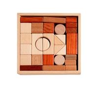 Conjunto De Bloques De Madera - Juego De Apilamiento Preescolar Con Piezas De Aprendizaje De Formas Coloridas, Kit De Juguetes De Construcción Educativos | Desarrollo De Habilidades Creativas Para