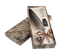 Conjunto de bolígrafos de pluma vintage dip de pluma conjunto con 5 puntas de repuesto pluma de caligrafía, pluma de caligrafía de mano, color negro