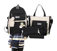 Conjunto de Bolsa de ecología para niños pequeños - Bolsa de Viaje de 4 Piezas para guardería Preescolar con Bolso, Estuche de lápices,Niños Hilos de ecolibros Bolsa de Almacenamiento para