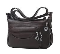 Conjunto de bolsos de hombro para mujer, crossbody casual, correa ajustable, bolso de hombro con ventana visible para teléfono móvil, bolsa de objetivo, café, Talla única para todos