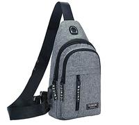 Conjunto de bolsos para mujer Rojo Chaleco de lona Casual Piel de Oveja Genuina y Vacuno Chaleco Motocicleta Biker Bolsa de Lona con Bolsillos Vientre USB Para Mujer, gris, talla única, Mochilas
