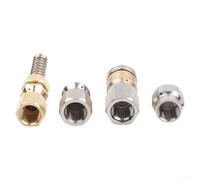 Conjunto de boquilla de limpieza de tuberías de cuatro piezas de acero inoxidable y latón, potente cabezal de pulverización de alcantarillado con múltiples tasas de flujo para lavadora a presión