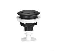 Conjunto de botón de descarga individual para tanques de inodoro brasileños, incluye soporte para reemplazo directo de controles de descarga desgastados (negro)