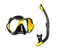 Conjunto de buceo Mares X-Vision Liquidskin Ergo Dry, negro y amarillo