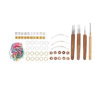 Conjunto de Bucle de Crochet de Rastas de 67pcs, Juego de Herramientas de Extensiones de Cabello, Bucles de Cabello de Metal para el Cabello Trenzado, Aguja de Perforación de