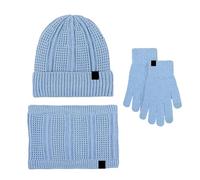 Conjunto de bufanda, gorro y guantes de invierno para mujeres y hombres, para otoño e invierno, cálido, lindo, gorro, bufanda, guantes, tres guantes de punto de invierno, conjuntos de bufandas