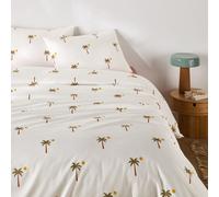 Conjunto de cama 30% algodón reciclado, funda de almohada rectangular, estampado de palmeras, PARADE. Talla Cama 90cm (140x200cm). Color Estampado Palmeras