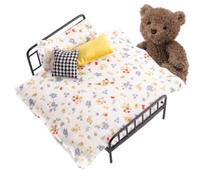 Conjunto De Cama Casita Miniatura | Decoración Retro Realista con Ropa De Cama Y Almohada,Set De Muebles En Miniatura para Casita - para Armario Infantil Salón Juego Vida Sueño Historias Vestidor