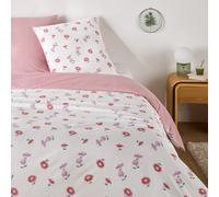 Conjunto de cama con un 30% de algodón reciclado, funda de almohada cuadrada, DANYA. Talla Cama 150cm (240x220cm). Color Imprimé fleuri/rayures
