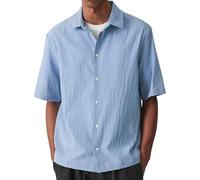 Conjunto de camisa de manga corta estampada cómoda para hombre (azul claro, XXXXXL)