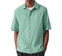 Conjunto de camisa de manga corta estampada cómoda para hombre, para festivales de moda (verde, XXXL)