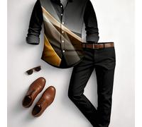 Conjunto de camisa estampada de negocios y ocio para hombre 2026, camisa de larga + pantalón , transpirable y , versátil para desplazamientos, adecuado para citas al y otros , regalos para hombre, Día