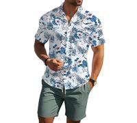 Conjunto de Camisa Hawaiana para Hombres con Estampado Paisley en 3D Camiseta de Manga Corta y Pantalones Cortos de Verano chándal de Dos Piezas para Vacaciones en la Playa