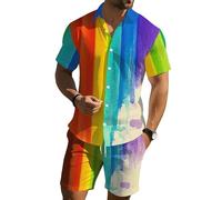 Conjunto de Camisa Hawaiana y Pantalones Cortos para Hombre con Calavera de Flores Impresa en 3D Conjuntos Cortos de Verano para Vacaciones en la Playa Conjuntos de 2 Piezas