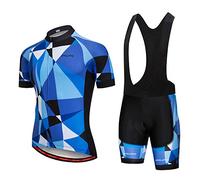 Conjunto de camiseta de ciclismo para hombre, camiseta de manga corta + pantalones cortos acolchados 5D S-3XL