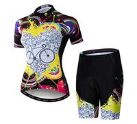 Conjunto de camiseta de ciclismo para mujer, camiseta reflectante + pantalones cortos acolchados 5D, tallas S-3XL, M
