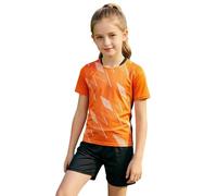 Conjunto de camiseta deportiva para niños y niñas 2026 secado rápido fútbol baloncesto entrenamiento (naranja, 13-14 años)