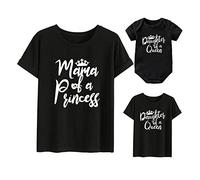 Conjunto de camisetas a juego para madre e hija, body y camiseta para mujer, camiseta para mamá y yo, trajes a juego, Negro, 9 Months