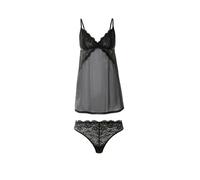 Conjunto de camisón con tanga para mujer - Negro#Tallas:S (38/40). Talla