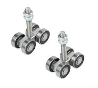 Conjunto de carretilla de cuatro ruedas para rieles de soporte estructural, construido con acero galvanizado de alto carbono, soporta hasta 400 kg (2 piezas)